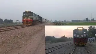 Fastest train Karakoram express 42dn lead by GEU 40 passing through from Bhalike railway station