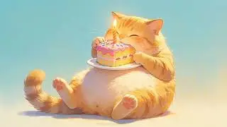 Adorable Cat Reacts to Birthday Cake with Candles 🎂