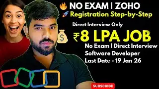 Zoho Hiring Freshers at ₹8 LPA 😱 | No Exam | Direct Interview | Software Developer