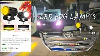 14 LED Spotlights  installing, dual light projector yellow, white flashlight 