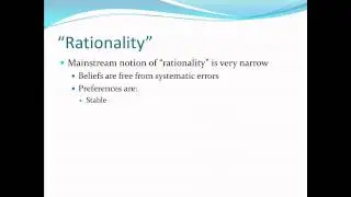 Principles of Microecon 17 - Behavioral Economics Overview