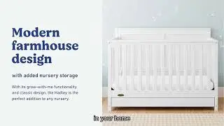 Graco Hadley 5-in-1 Convertible Crib with Drawer Nursery Storage - Durable Engineered Wood Design