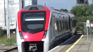 Cardiff Central train station.  train going to Cardiff Canton depot
