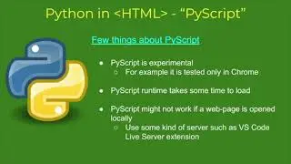 Some information on using PyScript | Learn PyScript