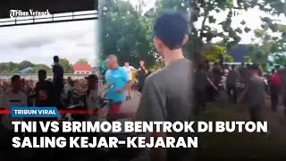 [FULL] Bentrok TNI VS Brimob Kejar-kejaran di Lapangan Bola Usai Tanding di Buton