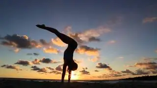 Kino Yoga Handstand, Sunrise in Miami Beach
