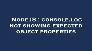NodeJS : console.log not showing expected object properties