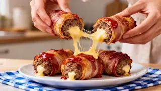 ⚠️ WARNING: These Bacon 🥓 & Cheese 🧀 Stuffed Meat Rolls Are Highly Addictive! 🤤🔥