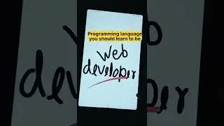 Programming language you should learn to be web developer 👨‍💻 