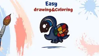 Shell-ebrating Creativity: How to Draw and Color a Cool Blue Turtle 🐢💙 | Kids' Drawing Tutorial 🎨✏️