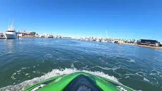 Jet skiing Newcastle Harbour