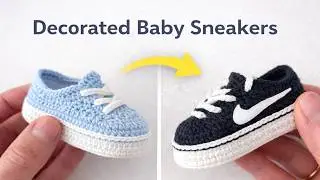 How to Decorate Crochet Baby Sneakers | Nike-Inspired Swoosh | Step by Step tutorial