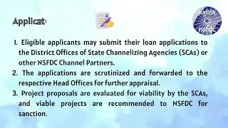 Process for aviling loan under NSFDC Schemes.