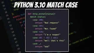 NEW in Python 3.10 Match Case statement | Python Learning 7