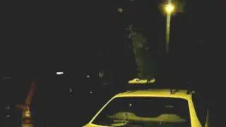 guy falls face first off car into own piss