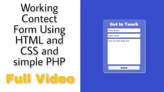 Working Contect Form Using HTML CSS and Simple PHP | Full Video | Coder8077