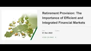 Webinar - Retirement Provision: The Importance of Efficient and Integrated Financial Markets