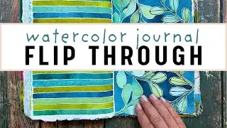 Watercolor Journal Flip Through (Quiet)! Abstract Designs + Hand Lettering
