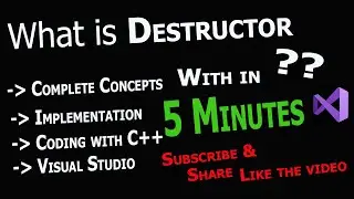 What is Destructor ? | Purpose of destructor | How we write a destructor in C++ programming language