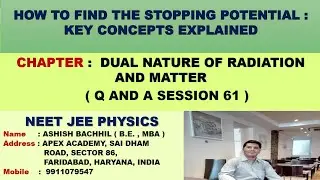 How to find the Stopping Potential for Photoelectron ( Live Online Session) - Q and A Session 61