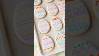 4 Easter Egg cookies decorated with royal icing #cookiedecorating #royalicing #easter