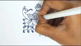 Pongal/Sankranti🌾🧉Peacock rangoli II 6x6 dots II Pongal Rangoli II Sankranti || easy rangoli