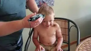 Daddy gives Ethan a buzz haircut