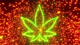 4K Trippy Optical Illusion Mind-Bending Color Changing Cannabis Leaf Rollercoaster #3