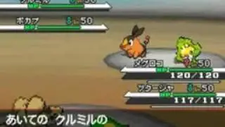 Pokemon Black and White Gameplay of Gigaiasu and Kurumiru and Example of a Triple Battle
