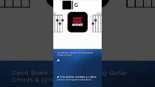 David Bowie - Heroes  | Scrolling Guitar Chords & Lyrics #chordsandlyrics #music #davidbowie