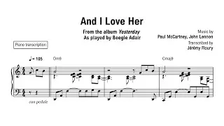 And I Love Her (The Beatles) - Beegie Adair - Piano transcription