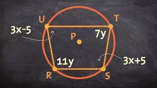 Using inscribed angles to determine the value of x and y
