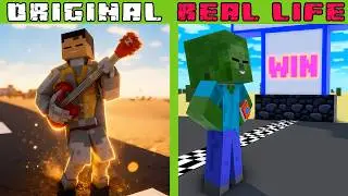 Zombie Becomes Sonic Gigachad in Metro Man Challenge! | Original vs Real Life | Minecraft Animation