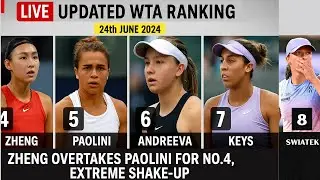 WTA Live Rankings 24th JUNE 2025: Zheng Snatches No.4 from Paolini by 84 Points! Tension Rises