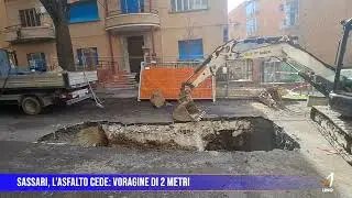 Sassari, l’asfalto cede: voragine di 2 metri