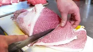 Японская еда - WAGYU Стейк А5 жареная говядина Токио Япония