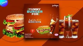 Motion Graphic poster design in canva - Burger poster design | Canva tutorial