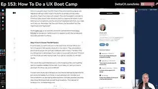 Ep 153: How To Do a UX Boot Camp #UX #bootcamp #uxtrends