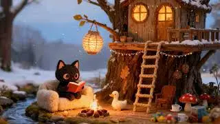 Let the falling snow wash away all your stress today. / Relaxing Winter Lo-fi Jazz for Sleep, Dream