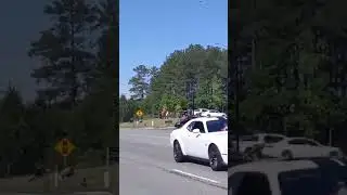 Dodge Challenger fails burnout and then gets karma by cops!!! #shorts