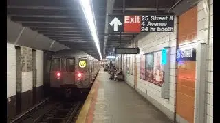 BMT 4th Avenue Line: R46, R68 & R160 (D) (N) (R) (W) Trains @ 25th Street
