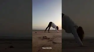 Sunrise beach yoga 🌅