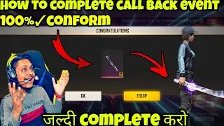 How to complete sabertooth slash Parang skin call back event in free fire || Today call back event f