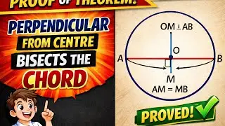 Perpendicular drawn from the centre bisects the chord | Theorem 9.3 | Important theorem of circles