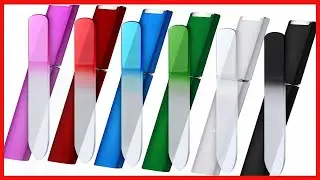 6 Pack Glass Nail Files with Case Crystal Glass Fingernail Files Double Sided Glass Nail File Mixed