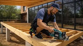 I Built a Covered Deck Attached to My House 🔨 DIY Framing & Roof
