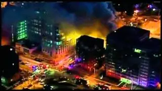 Raw: Fire Burns at Kansas City Shopping District
