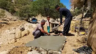 Nomadic life in the mountains 🌄| Building a platform for washing nomadic clothes in the mountains🗻