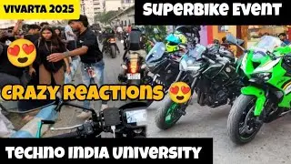Superbike Event In Techno India University | Crazy Superbike Reaction #zx6r #z900 @thepantherZ900