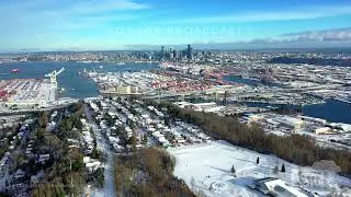 12-27-2021 Seattle, WA  Seattle Snow Drone Video